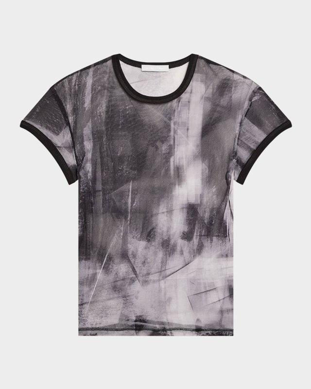 Printed Slim Mesh Tee